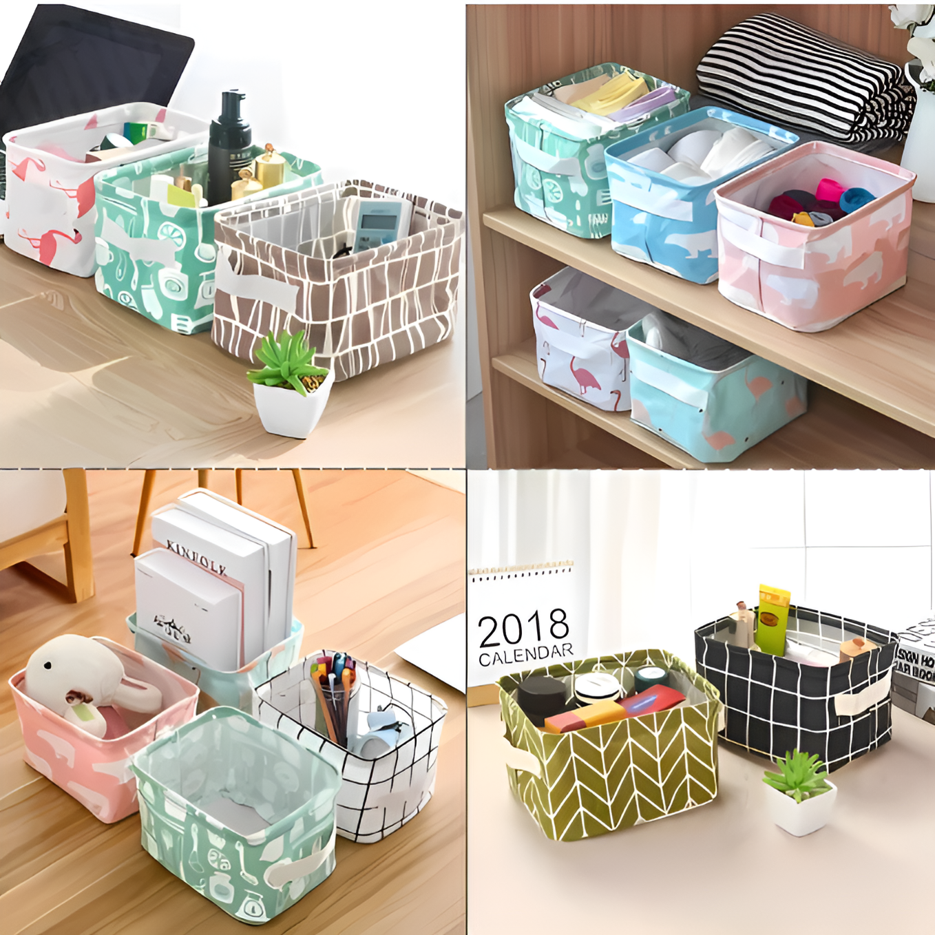 Foldable Storage Basket Canvas Fabric Waterproof