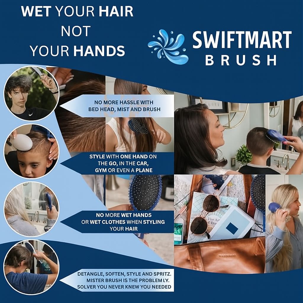 2-in-1 Hairbrush & Mister for Effortless Wet & Dry Styling ( PACK OF 2 )