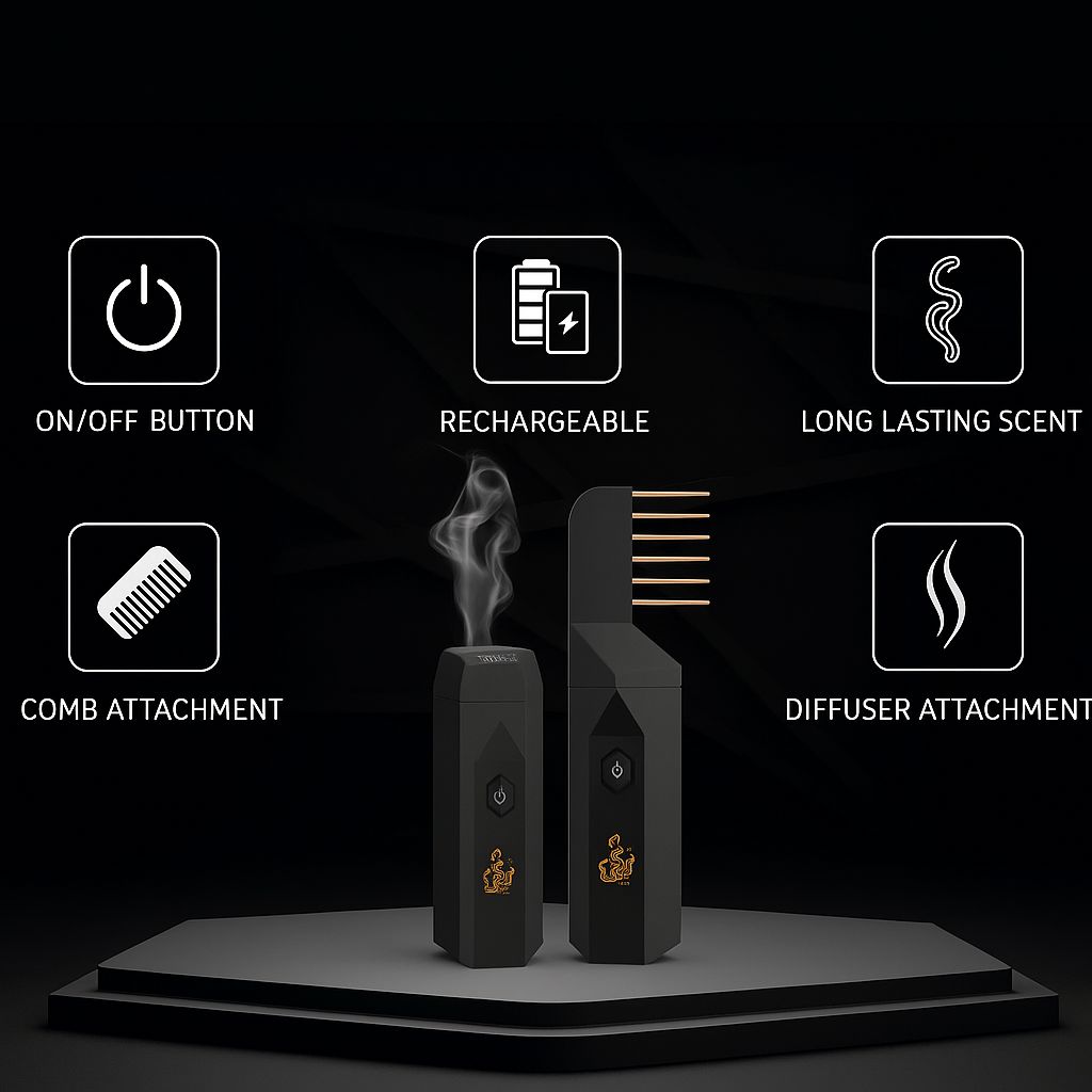 Smart Aroma Comb – Portable USB Hair & Incense Diffuser ( PACK OF 2 )