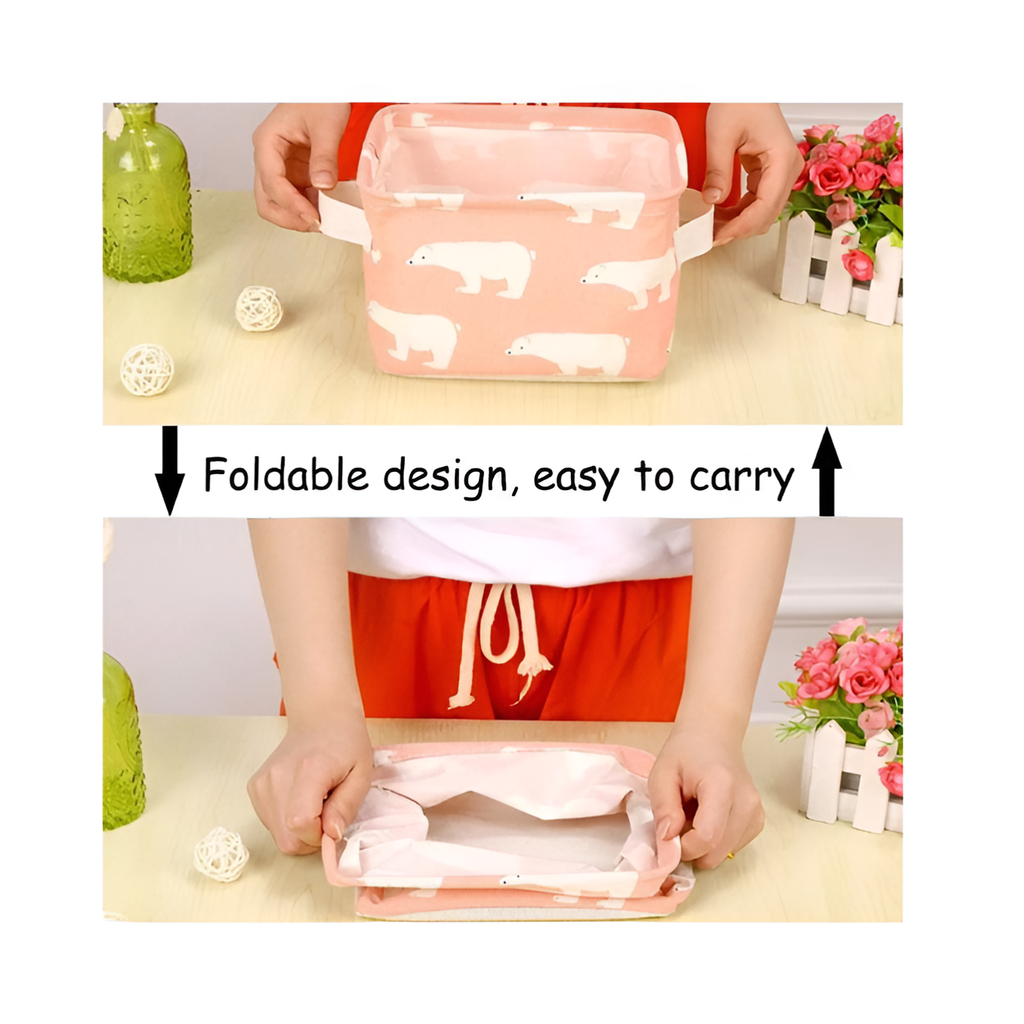 Foldable Storage Basket Canvas Fabric Waterproof