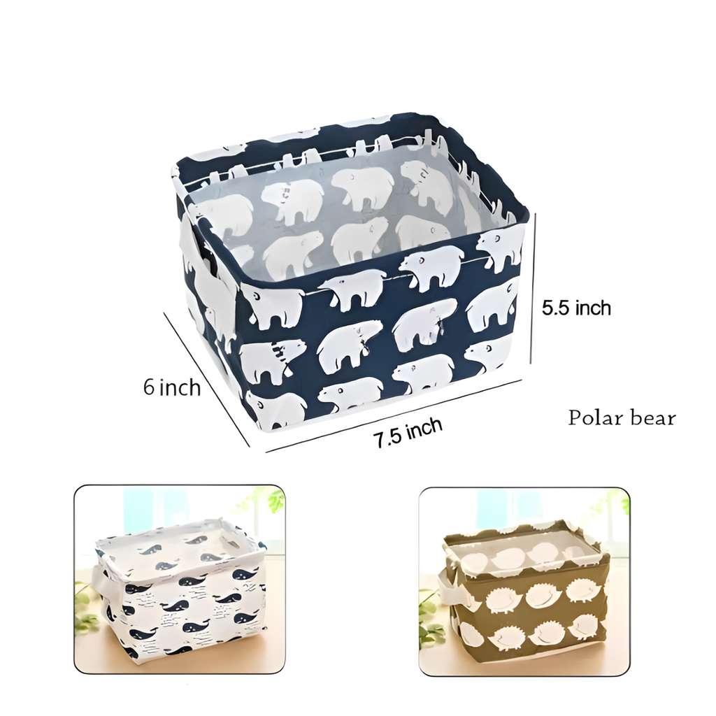 Foldable Storage Basket Canvas Fabric Waterproof
