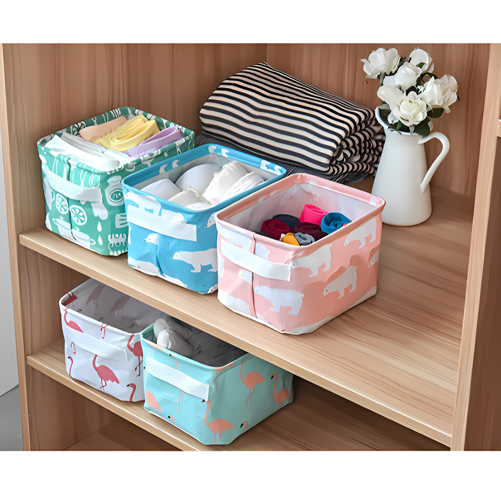 Foldable Storage Basket Canvas Fabric Waterproof