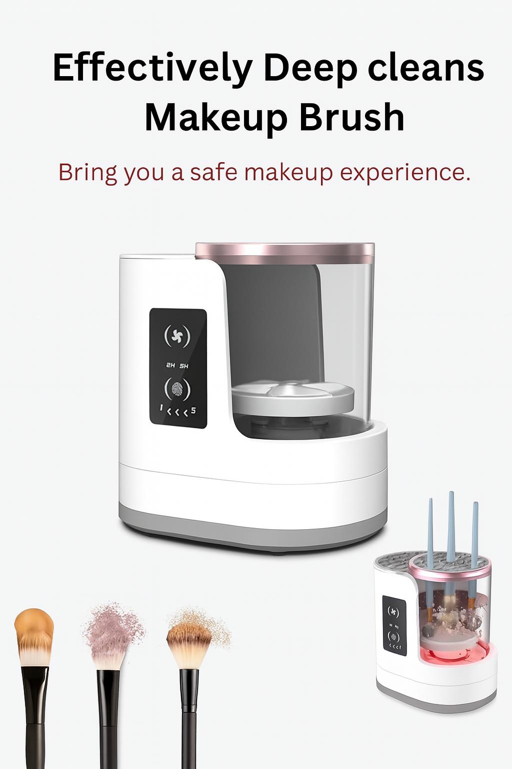 3-in-1 Electric Makeup Brush Cleaner & Dryer – USB Portable, Fits All Brush