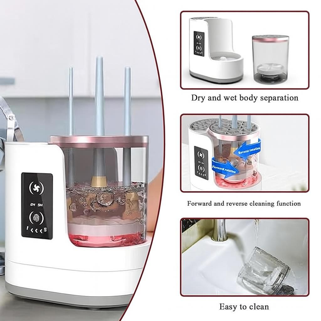 3-in-1 Electric Makeup Brush Cleaner & Dryer – USB Portable, Fits All Brush