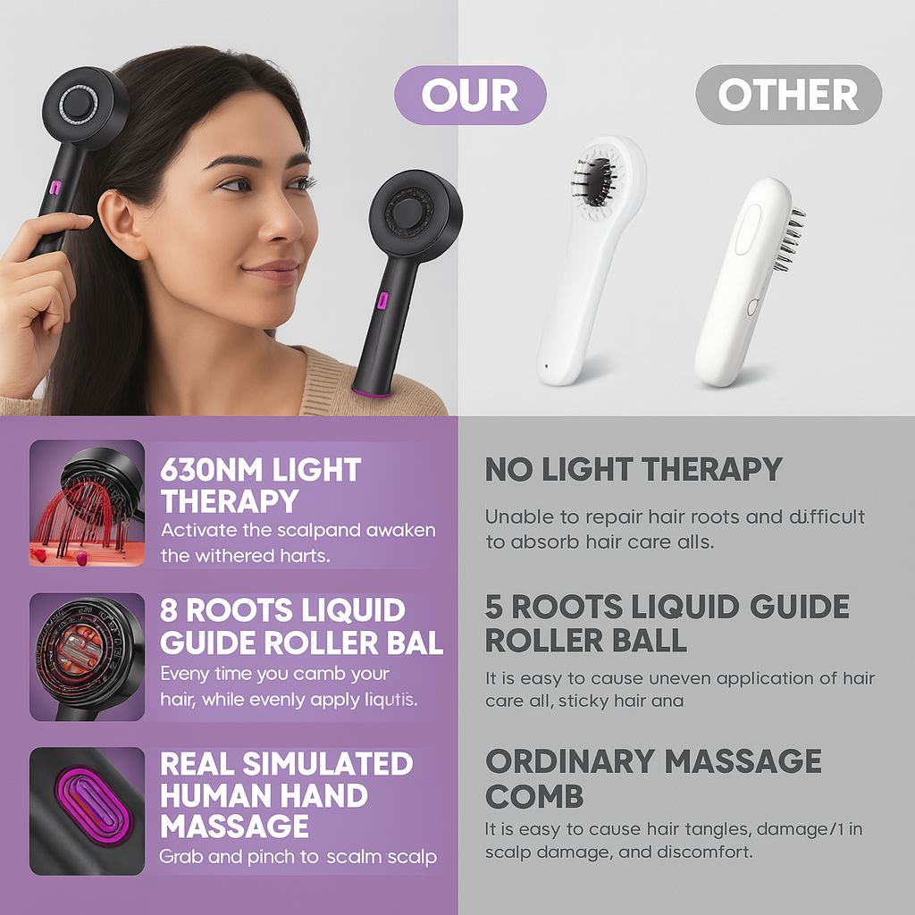 Upgrade 3 in 1 Hair Oil Applicator,Electric Hair Brushes for Hair Growth,Oil Applicator Scalp Massager ( PACK OF 2 )